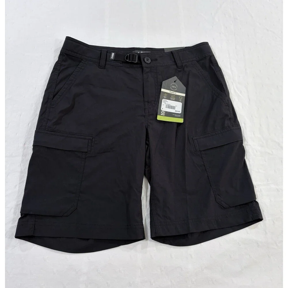 REI Co-op Sahara Cargo Shorts Womens 6 Solid Black Hiking Outdoor Gorpcore NWT
